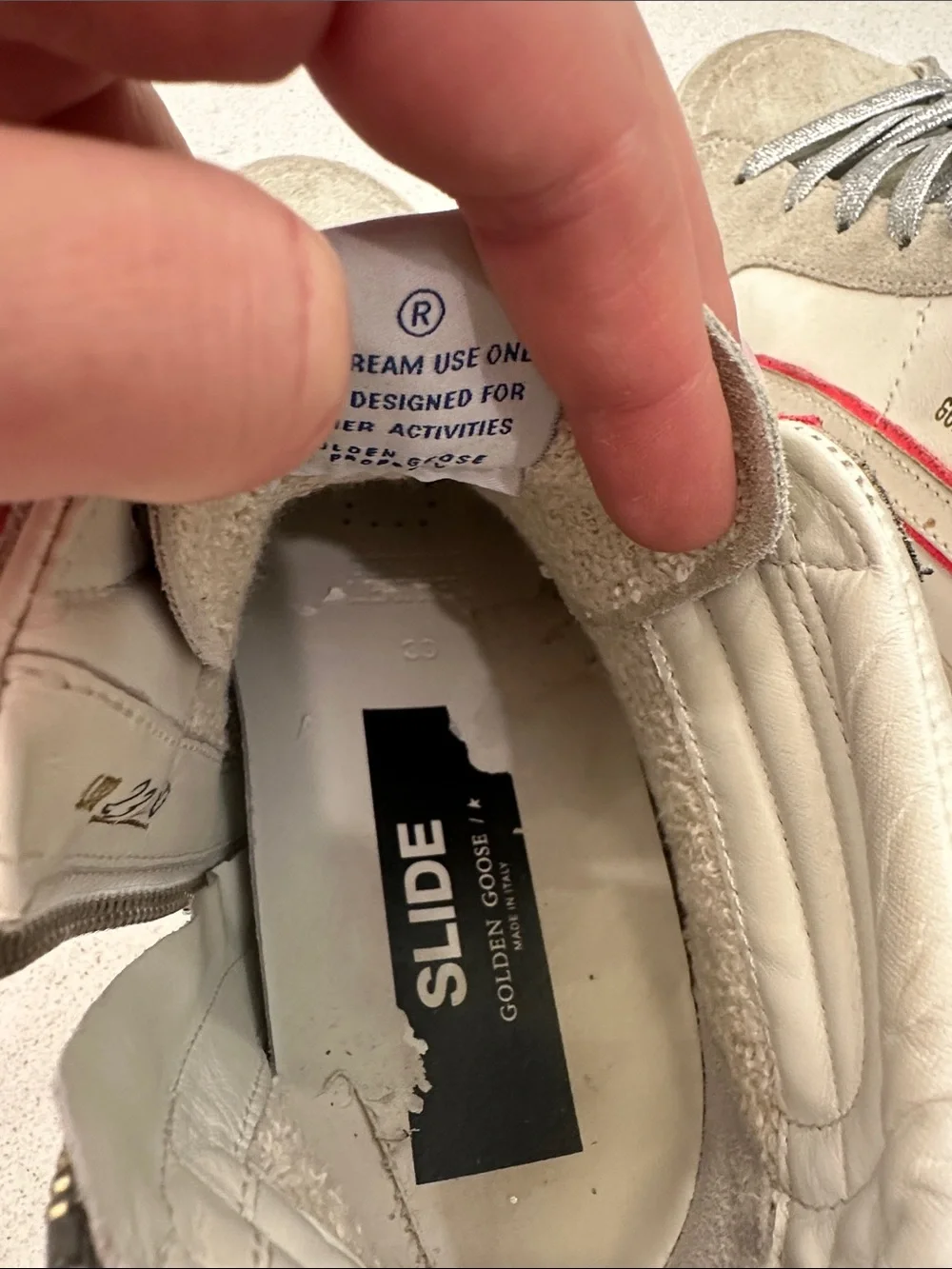 Golden Goose Style High-Top Sneaker with Pink Accent size 39